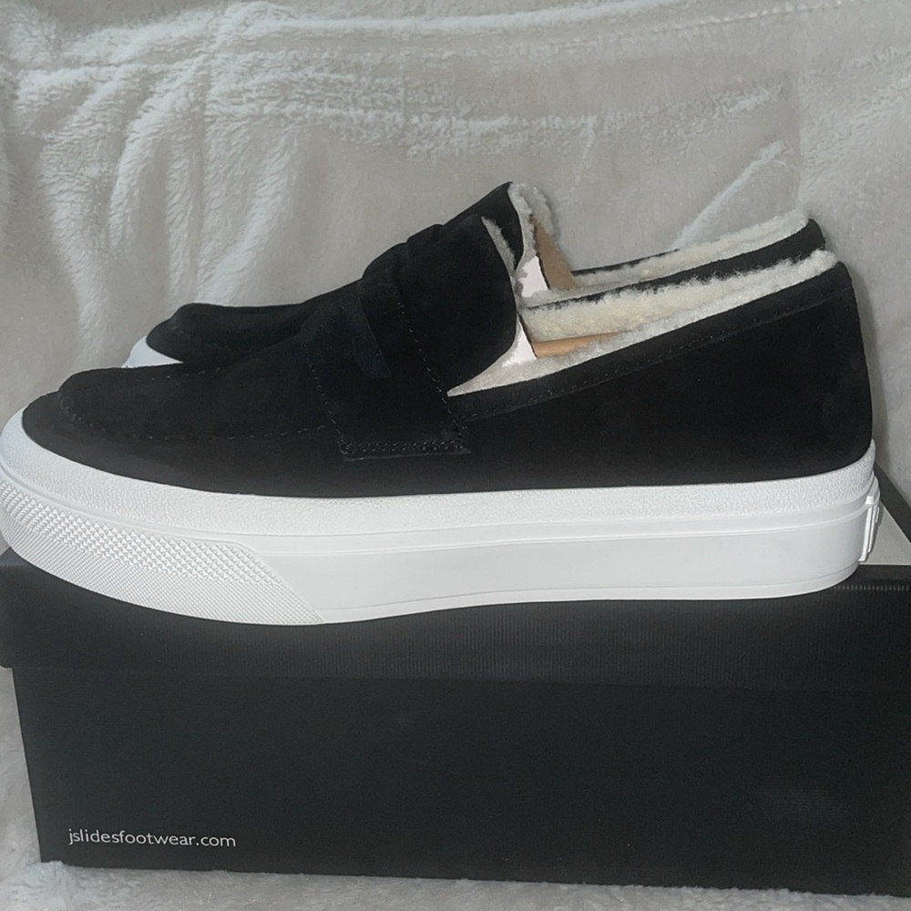 NWT J/SLIDES GILES Black Suede Slip-On Loafer Sneaker - Picture 11 of 16